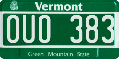 VT license plate OUO383