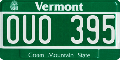 VT license plate OUO395