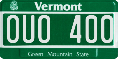 VT license plate OUO400
