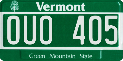VT license plate OUO405
