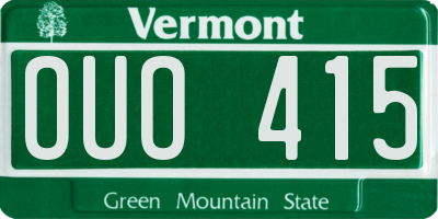 VT license plate OUO415