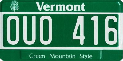 VT license plate OUO416