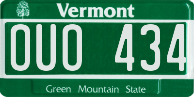 VT license plate OUO434
