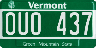 VT license plate OUO437
