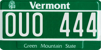VT license plate OUO444