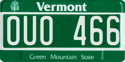 VT license plate OUO466