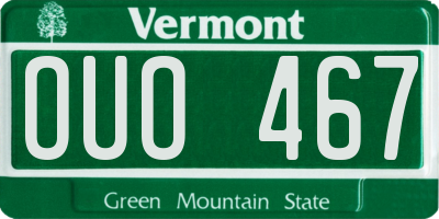 VT license plate OUO467