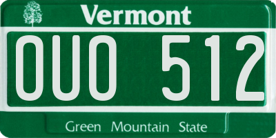 VT license plate OUO512