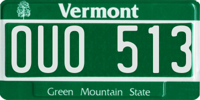 VT license plate OUO513