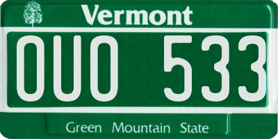 VT license plate OUO533