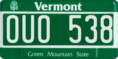 VT license plate OUO538