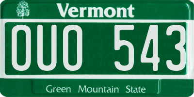 VT license plate OUO543
