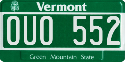 VT license plate OUO552
