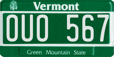 VT license plate OUO567