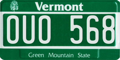 VT license plate OUO568
