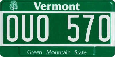 VT license plate OUO570