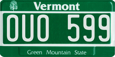 VT license plate OUO599