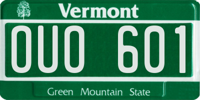 VT license plate OUO601