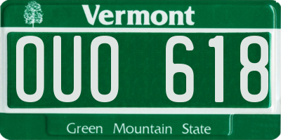 VT license plate OUO618