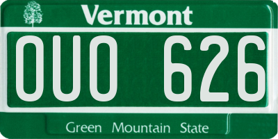 VT license plate OUO626