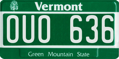 VT license plate OUO636