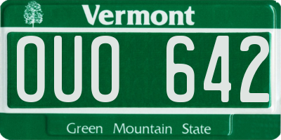 VT license plate OUO642