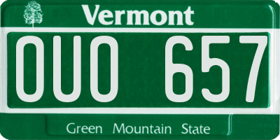 VT license plate OUO657