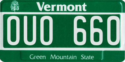 VT license plate OUO660