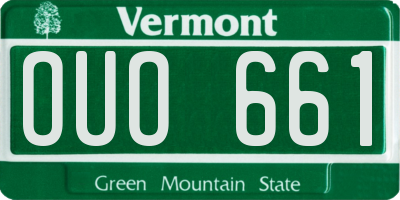 VT license plate OUO661