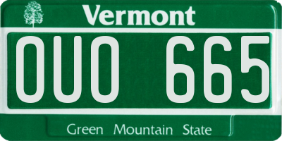 VT license plate OUO665