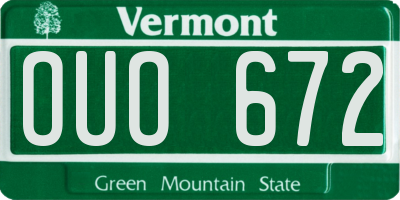 VT license plate OUO672