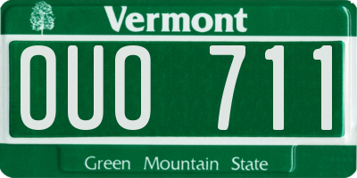 VT license plate OUO711