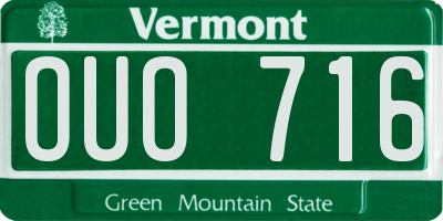 VT license plate OUO716
