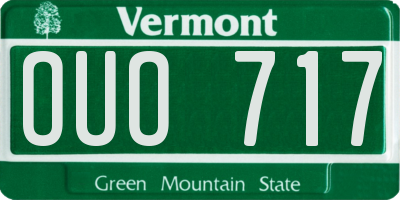 VT license plate OUO717