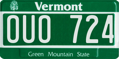 VT license plate OUO724
