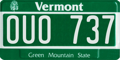 VT license plate OUO737