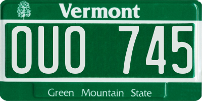 VT license plate OUO745