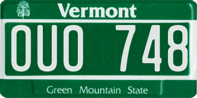 VT license plate OUO748