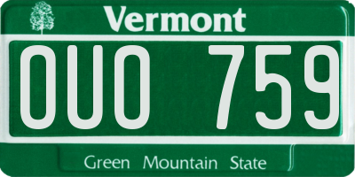 VT license plate OUO759