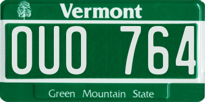 VT license plate OUO764