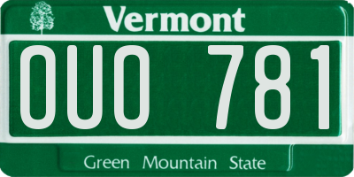 VT license plate OUO781