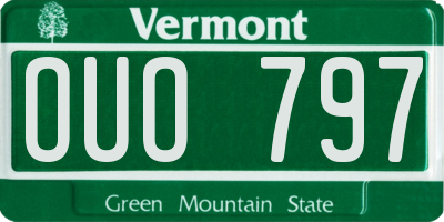 VT license plate OUO797