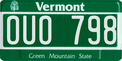 VT license plate OUO798