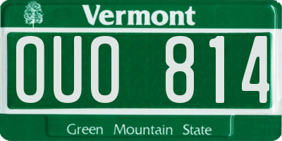 VT license plate OUO814