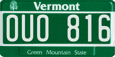 VT license plate OUO816