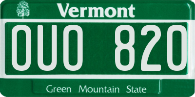 VT license plate OUO820