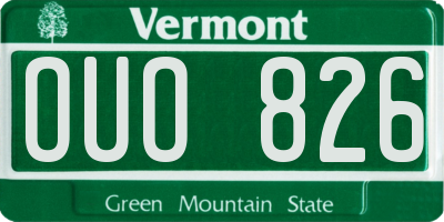 VT license plate OUO826
