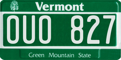 VT license plate OUO827