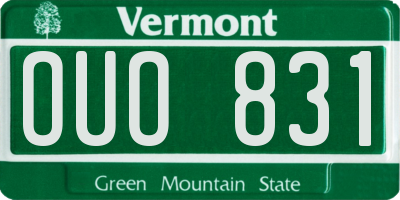 VT license plate OUO831
