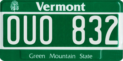 VT license plate OUO832